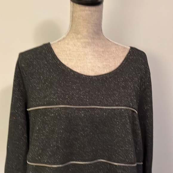 Lane Bryant Womens Sweatshirt 18/20 Grey Zipper Accents Long Sleeve - Picture 2 of 7